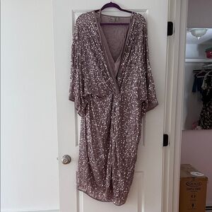 ASOS Mauve Sequin Wrap Dress